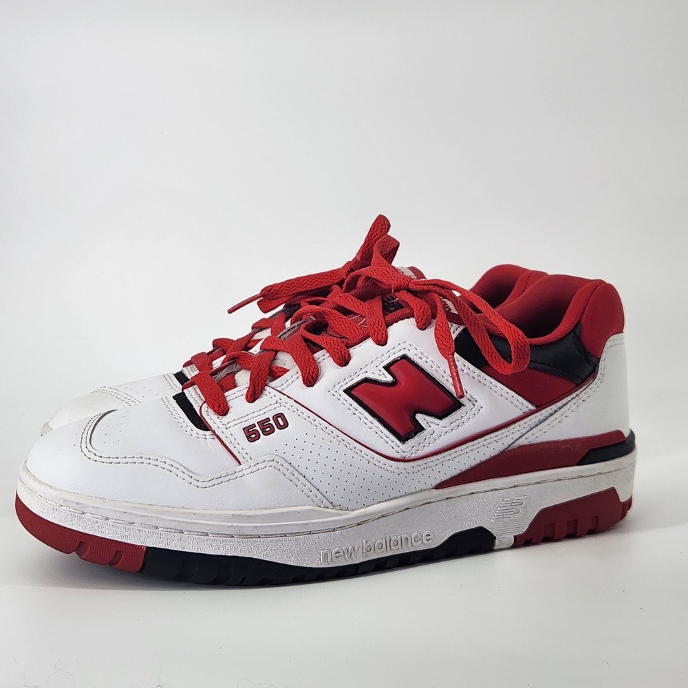 New Balance 550 White‎ Red Black Mens Sneakers BB550SE1 Size 9